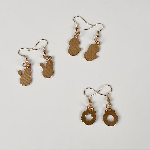 3 Pairs of Christmas Hook Earrings, Wreath, Santa Claus, New! - Picture 6 of 6